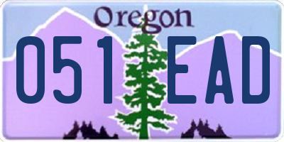 OR license plate 051EAD