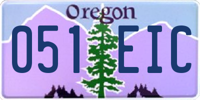 OR license plate 051EIC