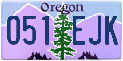 OR license plate 051EJK