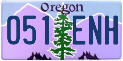 OR license plate 051ENH