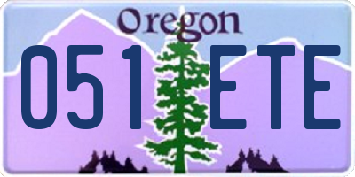 OR license plate 051ETE