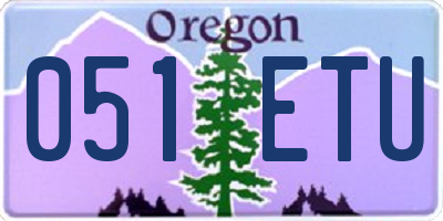 OR license plate 051ETU