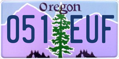 OR license plate 051EUF