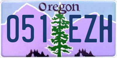 OR license plate 051EZH