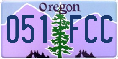 OR license plate 051FCC