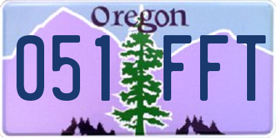 OR license plate 051FFT