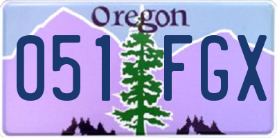 OR license plate 051FGX