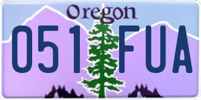 OR license plate 051FUA