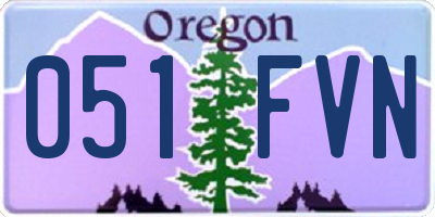 OR license plate 051FVN