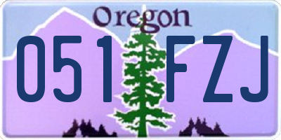 OR license plate 051FZJ