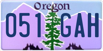 OR license plate 051GAH