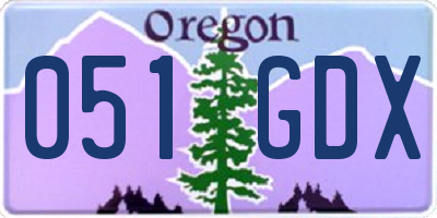 OR license plate 051GDX