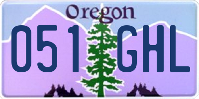 OR license plate 051GHL