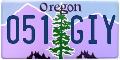 OR license plate 051GIY