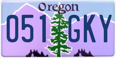 OR license plate 051GKY
