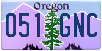 OR license plate 051GNC