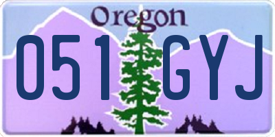 OR license plate 051GYJ