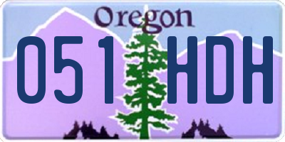 OR license plate 051HDH