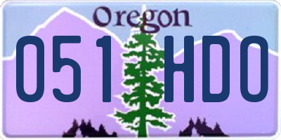 OR license plate 051HDO