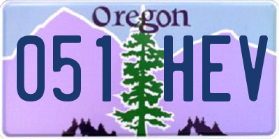 OR license plate 051HEV