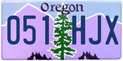 OR license plate 051HJX