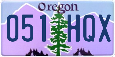 OR license plate 051HQX