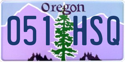 OR license plate 051HSQ