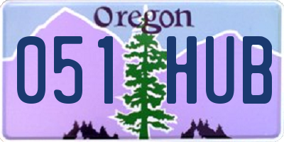 OR license plate 051HUB