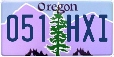 OR license plate 051HXI