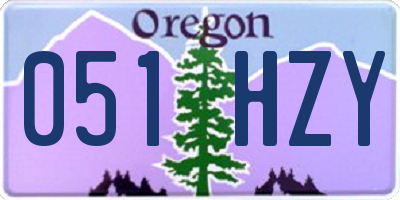 OR license plate 051HZY