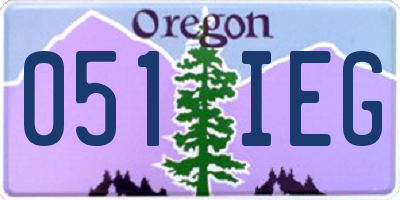 OR license plate 051IEG