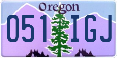 OR license plate 051IGJ