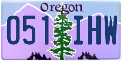 OR license plate 051IHW
