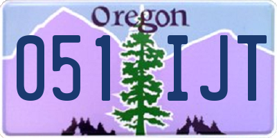 OR license plate 051IJT