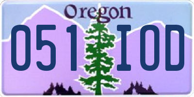 OR license plate 051IOD