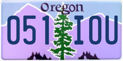 OR license plate 051IOU