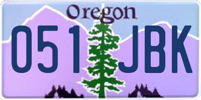 OR license plate 051JBK