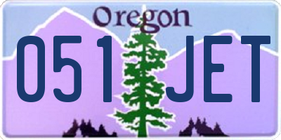 OR license plate 051JET