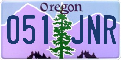 OR license plate 051JNR