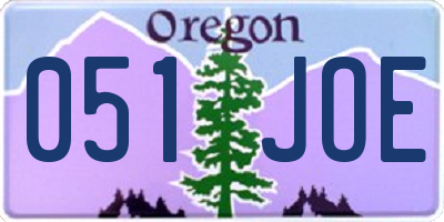 OR license plate 051JOE