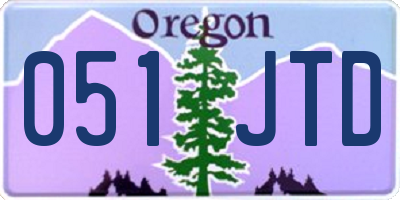 OR license plate 051JTD