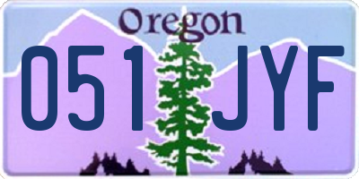 OR license plate 051JYF