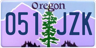 OR license plate 051JZK