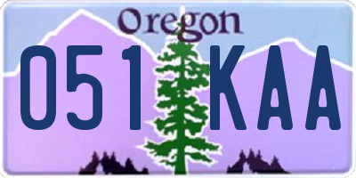 OR license plate 051KAA