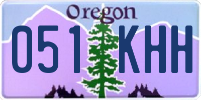 OR license plate 051KHH