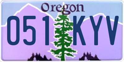 OR license plate 051KYV
