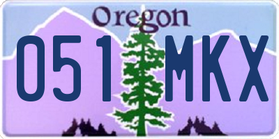 OR license plate 051MKX