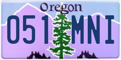 OR license plate 051MNI