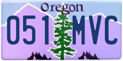 OR license plate 051MVC