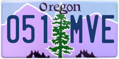 OR license plate 051MVE